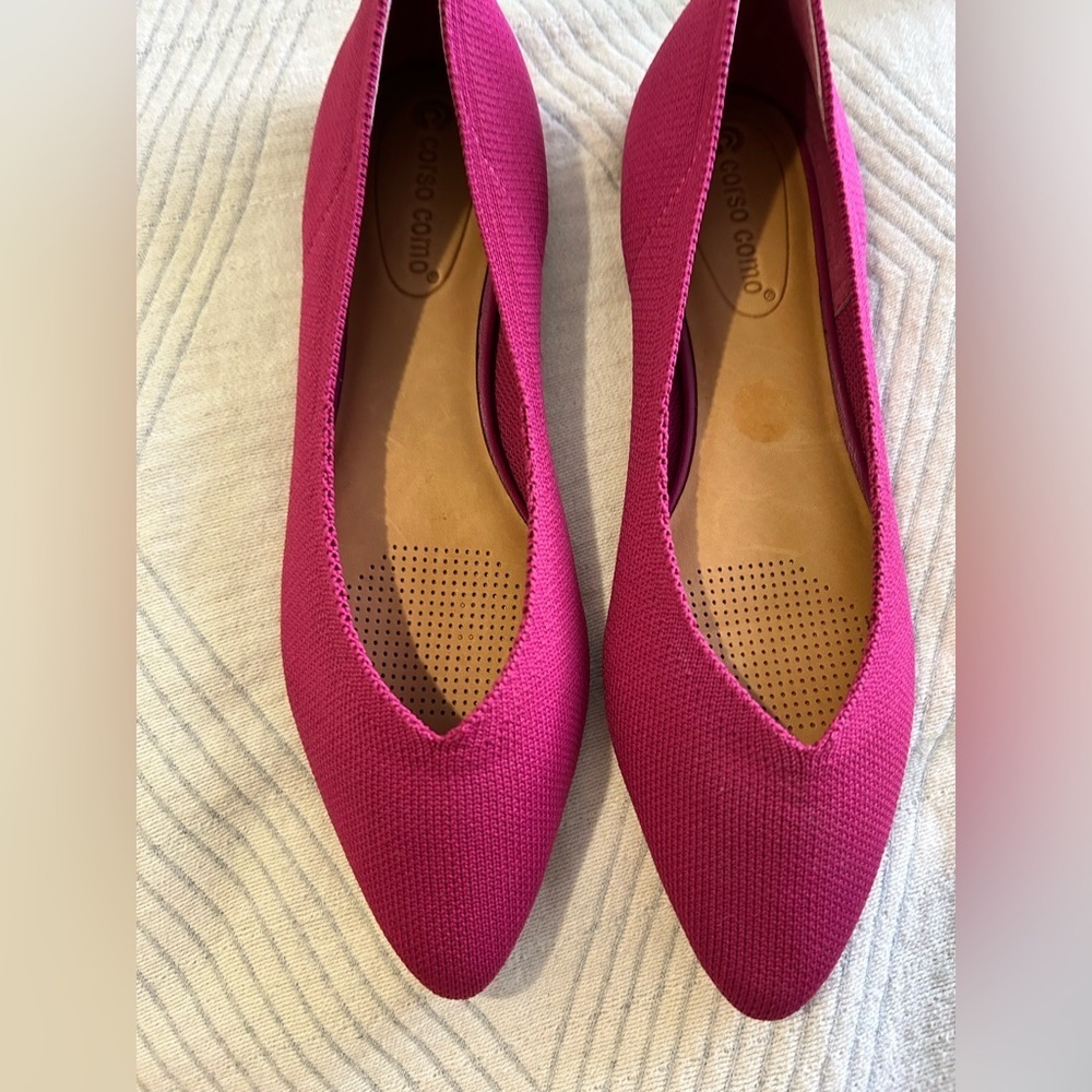 Corso Como Julia Knit Flat Shoes Stretch Leather Insole Pointed Toe Size 8 - Picture 1 of 8